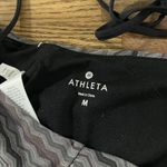 Athleta Halter Bikini Top Grey/Black Chevron Stripe Photo 4
