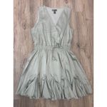 LOVE X DESIGN Light Blue Ruched Waist V Neck Sleeveless Mini Dress Size L Green Size L Photo 1