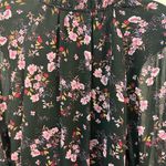 CeCe  Black Floral Long Sleeve V Neck A Lone Mini Dress Size 1 X NWT Photo 13