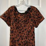 Zapelle Brown/Black Animal Print Short Sleeve Aline Midi Dress size 1X Photo 1
