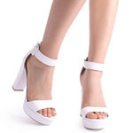 Dream Paris DREAM PAIRS White High Heel Platform Sandals Photo 0