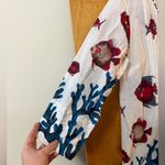 Soft Surroundings  Beach Cover Up Blouse Seychelles Beaded Tunic Top Fish Coral Photo 1