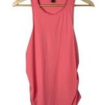 AQUA Sport Coral Pink Scoop Neck Ruched Side Athletic Tank Top S Photo 0