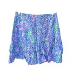 Lilly Pulitzer  - Blue Floral Rosalie Ruffle Mini Skirt Sz 4 Photo 3