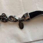 Joan Rivers  Vintage Blue Gray Teardrop Necklace Black Velvet Cord Signed Photo 2