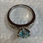 New Aquamarine Cubic Zirconia Silver Ring S8 Photo 6