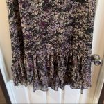 Elle  Grey/Purple Floral Print Midi High-low Skirt Size 8 Photo 4
