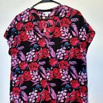 Carolina belle Montreal Women’s Floral Blouse w/ Reds, Pinks, Black Base Photo 0