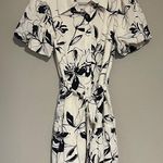 Chic Black and White Floral Mini Dress NWT Size M Photo 0