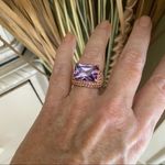Amethyst Rose Gold Brass Ring Ion Plating sizes 7,8,9,10 Gold Photo 4