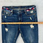 Miss Me  Aztec Embroidered Distressed Skinny Medium Wash Blue Denim Jeans 30 NWT Photo 6