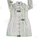 Frye  White Denim Long Sleeve
Button Front Mini Shirtdress Pockets Photo 9