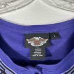 Harley Davidson Harley-Davidson Y2K Henley Purple Eagle Graphic Fitted Long Sleeve Top Large L Photo 2
