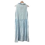 Frank & Eileen Daphne Sleeveless Polo Midi Dress Linen Blue Stripe Medium Photo 3