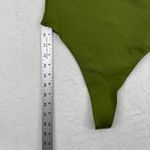 New Beginnings By April Daniels Olive Green One Shoulder Bodysuit Small Photo 4