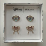 Disney Baublebar Stitch Angel Halo Rhinestone Stud Earrings Set Whimisical Blue Photo 0