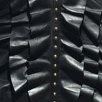 DSW Black Faux Leather Ruffle Bag with Makeup Pouch Photo 6