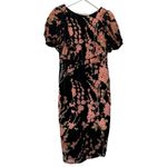 Ivy City Co Black Pink Floral Velvet Burnout Kaley Midi Dress Size Medium Photo 3