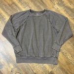 Aerie  Oversized Sweatshirt Distressed Brown Crewneck Pullover Women’s Medium Photo 0