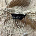 Simplee Apparel Simplee‎ Smocked Dress Size Medium NWT Tan Boho Midi Ruffle Sleeve Summer Cotton Photo 6