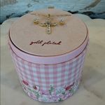 NWT Fine Silver Plated Cubic Zirconia Stud Earrings Cross Pendant Necklace Set Gold Photo 4