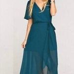 Show Me Your Mumu  Sophia Wrap Dress in Deep Jade Chiffon Size XS Photo 0