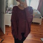 Fantastic Fawn Purple Oversized Knit Sweater Photo 0