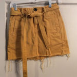 PacSun mini frayed hem skirt mustard gold juniors size 25 VNC Photo 0