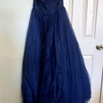 Tiffany Designs ‎ Navy Prom Dress Off Shoulder Size 8 Photo 2