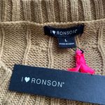 I Heart Ronson Women’s Short Sleeve Crew Neck Knit Polo Sweater Camel Dress Sz L Photo 9