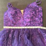 Women’s Purple Full Length Prom Party Quinceanera Dress Lace Appliqué Size 14 Photo 7