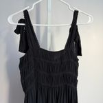 Francesca's Mi Ami Black Tiered Mini Dress Tie Strap Sleeveless Smocked sz S Photo 6