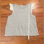 Joie - Black and White Striped Tank with Eyelet Sleeves Size S Photo 5