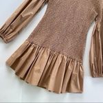 ALC Frank A.L.C. Women’s Kora Smocked Puff Sleeve Mini Dress Desert Beige Photo 9