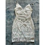 Lovely Day White Iridescent Sequin Corset Lace Up Back Bodycon Mini Dress Medium Photo 1