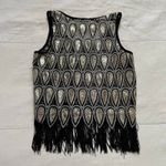 Charlotte Russe Black and gold sequin fringe sheer tank top size medium Photo 2