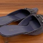 Anne Klein Vintage AK Plum Purple Suede Leather Pointy Kitten Heels Mules 6.5M Photo 6