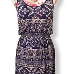 Forever 21 Navy Blue White Aztec Tribal Print Loose Dress Photo 0