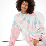 American Eagle Tie Dye Oversized Fleece Crew Neck Sweatshirt Photo 0