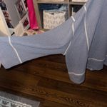 She & Sky Gray long sleeve top with cream seams Photo 1