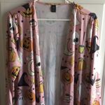New Women’s Shein Halloween Long Cardigan Robe Lightweight Silky Satiny Size 1X Pink Photo 5