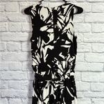 Eliza J  Black White Abstract Faux Wrap Jumpsuit Sleeveless Wide Leg Size Small Photo 6
