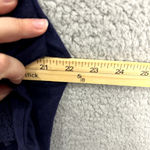 Garnet Hill Top Womens Small Blue 3/4 Sleeve Crochet Lace Accent Linen Cotton Photo 4