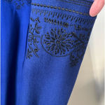 Peter Nygard Vtg Blue Wool Embroidered Coat 14P Longline Button Front Boho Chic Photo 4