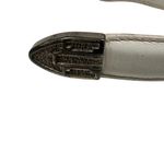 Vintage 1990s cowboy belt top grain white leather belt snap Photo 7