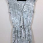 Betro Simone  Gray White Summer Beach Rayon Romper Women Size Medium Photo 0