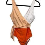 Cupshe NWT TriColor Faux Wrap One Piece Swim Suit Photo 0