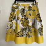 EUC George Sz: 12a Yellow Navy Blue Gray Floral Tropical Lightweight Midi Skirt. Size undefined Photo 1