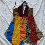 Revolve New with Tags (NWT) Wayan vintage silky red orange yellow green blue lavender purple pink gold silver black white patchwork paisley sequin floral beaded halter top Photo 0