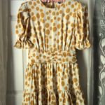 INA  polka dot  ruffles trim mini dress, size small Photo 2